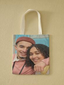 1款定制文字帆船包，独特设计（照片、风景、插图），可折叠，大容量，轻便，时尚，个性化手提包，单肩包，休闲购物袋，新年魅力 - 彩色 - 查看 22