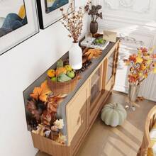 1/25 pièces Série automne, chemin de table en lin imprimé de feuilles d'érable et de pommes de pin, convient pour les fêtes, les dîners d'anniversaire, la décoration de la cuisine et de la salle à manger, les meubles et la décoration textile de la maison. C'est un article de décoration polyvalent convenant à toutes les saisons, parfait pour les décorations de fête et de vacances, ainsi qu'un excellent cadeau pour les parents et les amis.