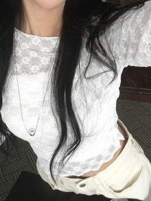 2025 Summer New Sexy Floral Print Thin Long Sleeve Women T-Shirt