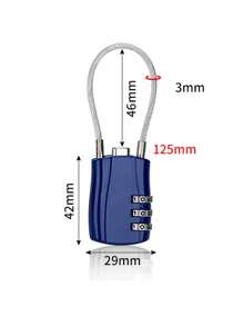 1/2 Pack TSA Approved Combination Lock - High Strength Zinc Alloy Body And Cut-Resistant Steel Cable, 3-Digit Combination Lock, Suitable For Travel Luggage, Gym Lockers, Bicycle Locks (Black), Travel Security Accessory | Multipurpose Travel Lock | Combination Lock, Luggage Lock, Travel Essential Holiday Vacation Supplies - Multicolor - View 19