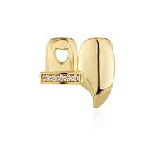 1pc Plated Gold Grillz Mouth Top Tooth Single Grill Cap For Teeth Party Accessories, Rapper, Halloween Teeth,