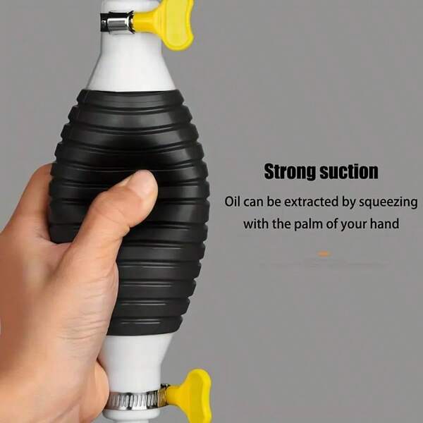 Bomba de transferência de combustível manual portátil de tubo macio de PVC de 1 peça, adequada para carro, motocicleta, aquário, óleo, gasolina, transferência de líquidos, fácil de usar, sem necessidade de eletricidade, ferramenta de transferência de combustível, acabamento em metal moderno, bomba de água manual