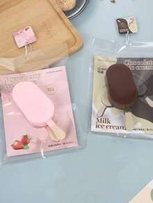 1个超柔软慢回弹冰淇淋玩具 - 3种颜色可选：草莓、抹茶和巧克力香蕉，可爱减压玩具，适合成人，情人节礼物，派对礼品/纪念品，减压玩具，节日玩具，带或不带挂绳，生日礼物，派对礼物 - 彩色 - 查看 15