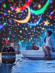 1 件星空投影灯，浪漫舞蹈旋转灯，用彩色月亮和星星打造自己的舞台，卧室、派对、聚会、生日、节日礼物，梦幻美丽，适合所有场景 - 彩色 - 查看 5
