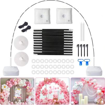 Balloon Arch Stand Kit, 10FT Wide & 7.5FT High Adjustable Balloon Arch Frame, Ideal For Party Decorations, Not Include Balloons.