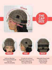 180% Full Lace Braided Wig Curly Mini Faux Wig For Vacation-Party 40.64cm Shoulder Length Synthetic Lace Wig Women