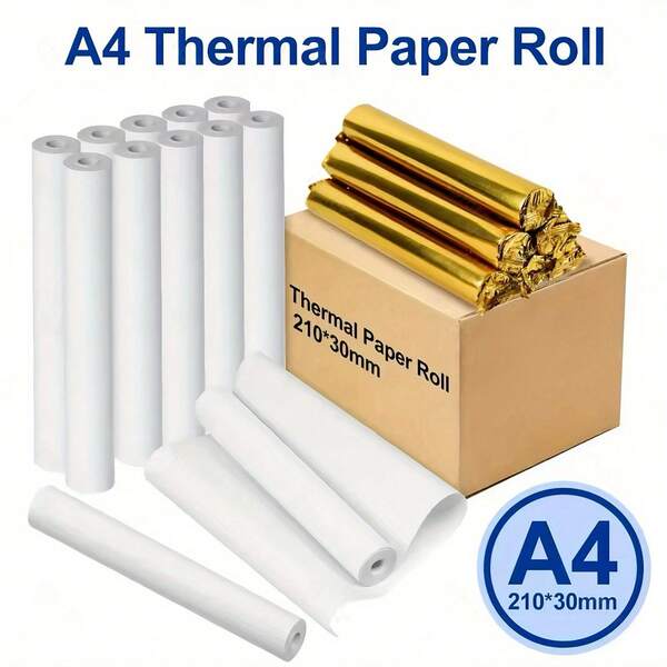 3/6/10 rollos de papel térmico A4 para impresora portátil, recambios de impresión de fotos con acabado suave de 116 g/m², sin necesidad de tinta