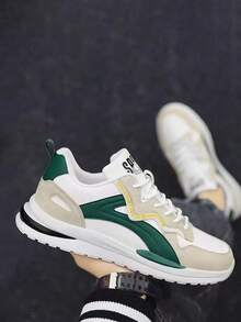 Zapatillas deportivas de hombre, de moda y versátiles, con suela suave y antideslizante.Zapatos deportivos para hombre, adecuados para primavera y otoño, modernos y versátiles, antideslizantes y resistentes al desgaste, el forro interior está hecho de material de malla, cómodo y suave. - Verde - Ver 4