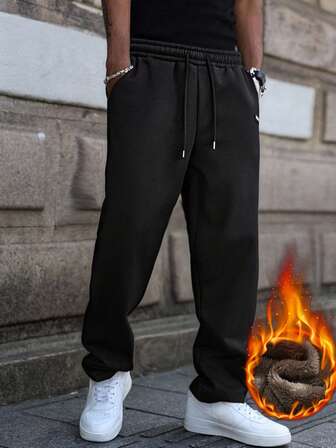 Men's Thermal Lined Sweatpants, Thick Casual Pants