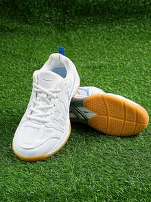 Calçados leves e profissionais para badminton femininos, calçados respiráveis para badminton/vôlei masculinos - Azul - Ver 4