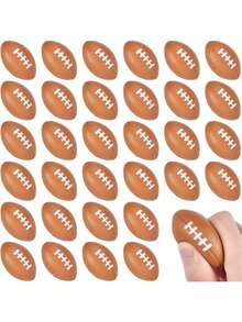 Mini Foam Football 12 Packs | 3.25 Inch Party Gift Ball | Mini Football Squash Sports Ball, Suitable For Party Supplies And Outdoor Games | Graduation Gift Filler, Carnival Gift - Brown - View 8