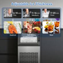 Commercial Ice Maker Machine 79Lbs/24H, Self-Cleaning Freestanding Ice Maker With 13Lbs Storage, 36 Cubes In 11 Mins, LED Display For Home, Bar, Restaurant, Coffee Shop, Office, Outdoor - Xem 6