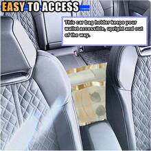 Soporte para cartera de coche, organizador de bolsillo de red entre asientos, asiento trasero para niños y mascotas, accesorios de almacenamiento interior de automóvil para mujeres y hombres - Beis - Ver 6