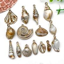 15pcs Mix Acrylic Ocean Shell Starfish Charms With Marine Life Pendants For DIY Beach-Style Necklace, Earrings, And Keychain Jewelry Crafts Accessories