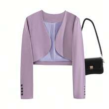 Herbst, Petite Grau Serie, schlanke Bürokleidung, Business Anzug, eleganter langärmeliger Lässig Blazer, einfarbiger Slim Fit Lässig Bürojacke, einfarbiger neuer stilvoller und anmutiger Alltagstop