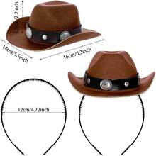 2 Pieces Denim Hat Women's Mini Headband Western Style Birthday Christmas Party Gift, Party Decoration Hat