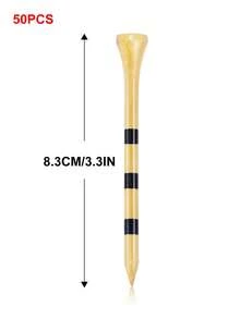 Paquete de 50 Piezas de Tees de Golf de 3 Tamaños de Madera de Bambú, Soporte talla grande Duradero y Estable para Bolas de Golf, Accesorios de Golf al por Mayor Personalizados, Envío Directo