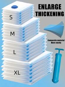 1/9pcs Vacuum Storage Bags For Clothes, Transparent Visible Bedding Organizer Bags, Dust-Proof And Moth-Proof Garment Bags, Save 80% Closet Space, Portable Multi-Purpose Storage Bags For Clothes, Socks, Comforters, Blankets, Autumn/Winter Quilts, Travel Luggage, Suitable For Home Closet, Travel, Dorm Room Bedding Compression