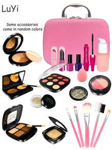 Kids Role Play Makeup Toy Set (No Real Cosmetics), Girls Pretend Makeup Toy Combo, Gift For Girls Birthday/Holiday/Halloween/Christmas