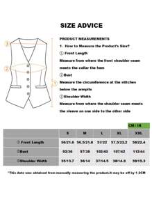 Women's Solid Color Vest, V-Neck Jacket, Slim Fit, Spring/Autumn, Fashionable Commuter, Open Front, Female Clothing