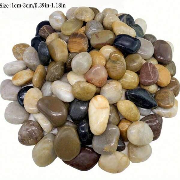 Decorative Smooth Pebbles (1-3cm/0.39-1.18in), Multi-Color, For Aquarium Decor, Garden Landscaping, Vase Filler, Potted Plant Decor, Succulents, Foot Massage, And DIY Crafts