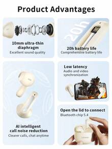 Lenovo EA140 Bluetooth Headset Wireless Ear Clip Open Non-In-Ear Long-Lasting Sports Running Ear Hanging Call Chinese Packaging - White - View 2
