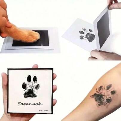 No-Touch Inkless Paw Print Kit - Perfect For Preserving Your Dog's Footprints, Inkless Pet Paw Print Pad, Ideal For Newborn Baby Handprint And Footprint Keepsake