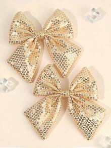 2 chiếc kẹp tóc nơ lấp lấp lánh - Phụ kiện tóc nơ bằng vải mềm mại, bóng bẩy dành cho tuổi teen, phù hợp cho sử dụng hàng ngày và các bữa tiệc, màu vàng/đỏ - Nhiều màu - Xem 11