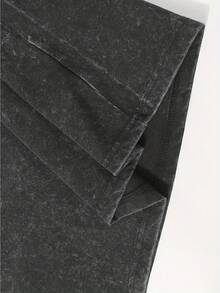 Printed Summer Youth Men'S Loose Short Sleeve Washed Vintage 230g Pure Cotton Comfortable Breathable Casual Street Round Neck T-Shirt - 黑色 - 查看 3