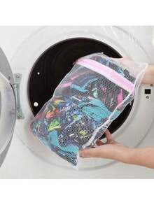 1/3/6pcs Nylon Mesh Laundry Bags For Delicate Clothing Protection, Garment Care Washing Net Bags, Fine Knit Fabric Wash Bags For Machine Washable Clothes, Minimalist Home Organization Storage Bags, Protective Net Mesh Bags For Spring Summer Delicate Garments, Clothing Protection Bags For Gentle Wash Care - Multicolor - View 10