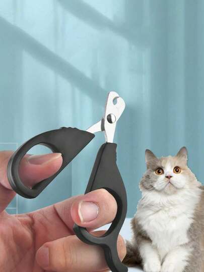 1 件随机颜色宠物指甲钳，不锈钢猫狗指甲修剪器套件，宠物美容指甲钳