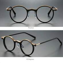 Retro Leopard Metal Round Frame Glasses - Ultra-Light Blue Light Blocking, Unisex Durable PC Lenses, Full Frame Design, Suitable For Men And Women Casual And Formal Wear, Everyday Glasses, Vintage Style Glasses, Lightweight Glasses - Clear - View 5