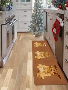 1/2 Pcs Christmas Golden Retriever Doormat - Cute Doormat, Suitable For Kitchen/Living Room/Bathroom/Entryway And Living Room Holiday Decor - Multicolor - View 5