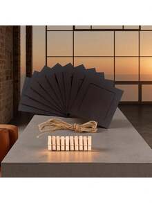 21 piezas/Set Banderín de fotos de papel, Set de banderín, clips y cuerda, Marco de fotos de pared de papel blanco, Fondo decorativo colgante de fotos para bodas, aniversarios, cumpleaños, fiestas, decoración del hogar, decoración de escritorio DIY (con clips y cordel) Envío aleatorio