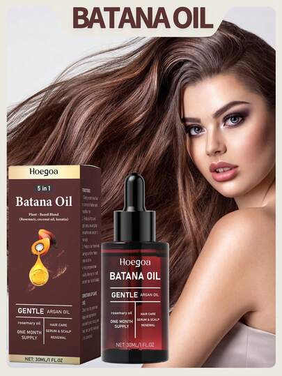 1 Chai 30ml Dầu dưỡng tóc Batana, dầu dưỡng tóc giàu dưỡng chất, dưỡng ẩm và nuôi dưỡng tóc hư tổn, tăng cường sợi tóc, được làm giàu với Keratin, cải thiện chất lượng tóc, phục hồi sức sống cho tóc, ngăn ngừa rụng tóc, giúp tóc dày hơn, phù hợp với mọi loại tóc.