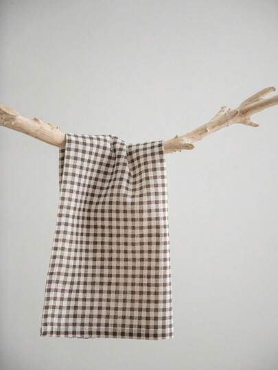 1/4/6pcs Beige Classic Plaid Woven Napkins, Vintage American Country Style Rectangular Hand Towels, Suitable For Daily Use, Festivals, Family Gatherings, Christmas Parties, Dinner Parties, Home Decor, Dorm Essentials, Photography Backdrop, All Seasons