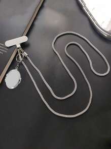 1 件金属万能钥匙手机挂链，时尚女士斜跨手腕手机壳链，带心形吊饰镜面吊坠，附赠透明垫子礼物，适合送给母亲、家人、朋友、生日、节日的手机吊饰、手机链 - 銀色 - 查看 12