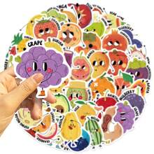 50PCS Picture Book Style Fruit Stickers Vinyl Stickers Scrapbook, Journaling, Laptop, Bumper, Skateboard, Water Bottles, Computer, Phone, Cartoon, Hard Hat, Car Stickers And Decals - Multicolor - View 4
