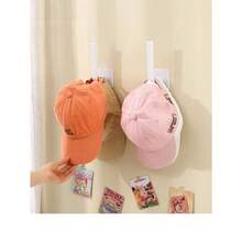 4/8pcs Wall Mount Cap Rack, Plastic Baseball Hat Holder, Multi-Purpose Hat Organizer, Strong Adhesive Storage Hook, Hat Storage Hooks, Hooks For Hat Wall Organizer, White - 白色 - 查看 2