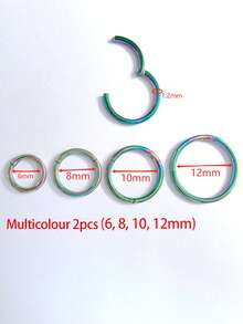2pcs 16G Septum Piercing Surgical Steel Clicker Hinged Segment Ring Goth Nose Hoop Earrings Lip Ear Cartilage Helix Piercings