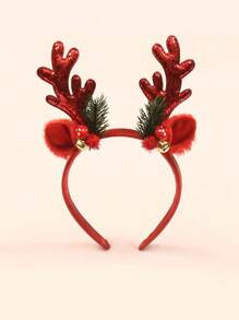 2pcs/1pc Christmas Headband For Adults & Kids, Cute Glowing Deer Antler Headpiece, Woodland Style Hair Accessories, Reindeer Antler Headband For Christmas Party & Photo Shoot Halloween