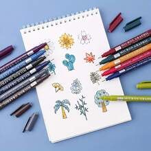 [Vintage Microline Stifte] 12er-Pack Vintage Microline Stifte mit feiner Spitze, schnell trockende Tinte, 12 leuchtende Farben - perfekt für Künstler, Studenten und Bastler, beständiges Polypropylen, ideal zum Skizzieren, Malen, Notieren und für DIY-Projekte