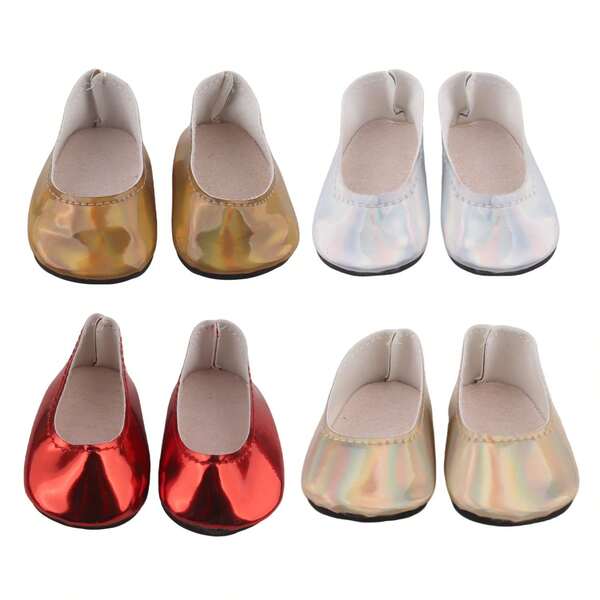 4 Pairs 18-Inch Doll Shoes, 7cm, Fashion Canvas Shoes, Sports Shoes, Doll Shoes, Birthday Gift, Sports Equipment Essential, Dress-Up Game