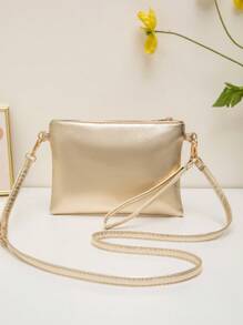 Mini Wristlet Coin Purse Shoulder Crossbody Bag For Women, New Versatile Small Unique Shoulder Crossbody Sweet Square Bag, Spring/Summer - Gold - View 6