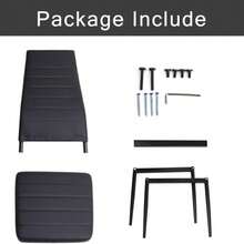Extendable Dining Table And Chairs Set 4, 120-160cm Oval Concrete Effect With Upholstered PU Leather Chairs For Dining Room, Kitchen (Marble Effect Table + Pu Black Chairs B, Set Of 4) - 4 Black Horizontal Chairs - View 8