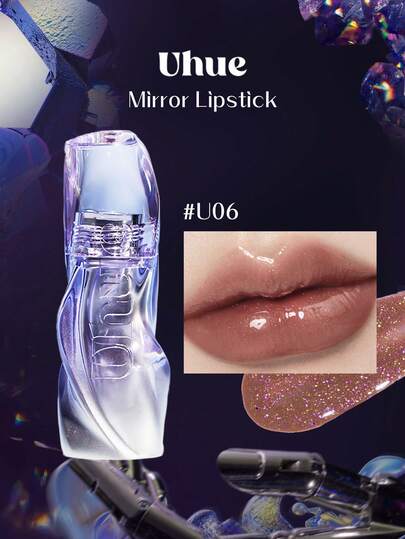 Uhue 3ml/0.1fl Oz Moisturizing Glossy Lip Gloss U06, Moisturizing Glossy, Natural Luminous, Moisturizing Comfortable, Smooth Application, Portable, Forms Shiny Film, Long-Lasting Shine, 12 Colors Available, Great Gift
