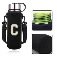 1pc 550-1500ML Sports Water Bottle Case Insulated Bag Crossbody Cup Protector Sleeve With Strap Adjustable Carrier For Mug Bottle Holder Water Bottle Holder Pouch With Letters A-Z