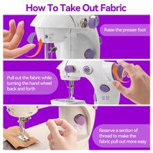 IAGREEA 迷你电动缝纫机，便携式缝纫机，Violet 迷你电动缝纫机 - 6V DC 便携式旅行和 DIY 工艺工具，带自动绕线器、脚踏板、夜灯、2 速、纽扣修理 | 节日礼品套装（含线轴包，不含适配器）