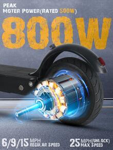 Mankeel MK086 Electric Scooter (Professional Class) – 10-Inch Vacuum Tires, Top Speed 40 Km/H (25 Mph), Range Per Charge 40 Km (25 Miles), 800-Watt Motor (Rear-Wheel Drive), 25° Climbing Ability (48 V, 800 W Power), Electronic Brake + Dual Front And Rear Disc Brakes, Dual Brake Levers, Handlebar-Mounted Turn Signals, Electric Scooter For Off-Road And Everyday Use, Suitable For City Traffic, Outdoor Rides, Two-Up Riding, Christmas Gift, Thanksgiving Gift - 黑色 - 查看 3