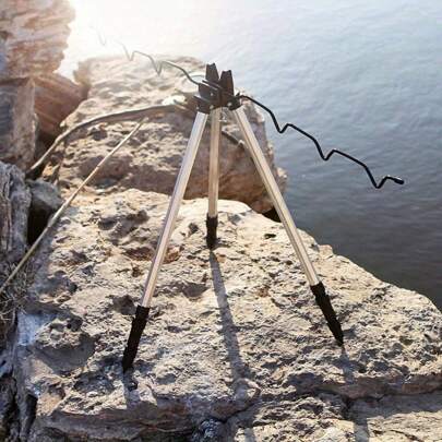 Shoze Portable Fishing Rods Tripod Stand Hold 5pcs Fishing Rod Sea Coasting Rock Fish For Sea Beach Shore Pier Tackle Telescopic